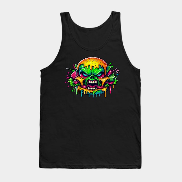 Junk food : Double Cheese Burger Tank Top by Asu Tropis